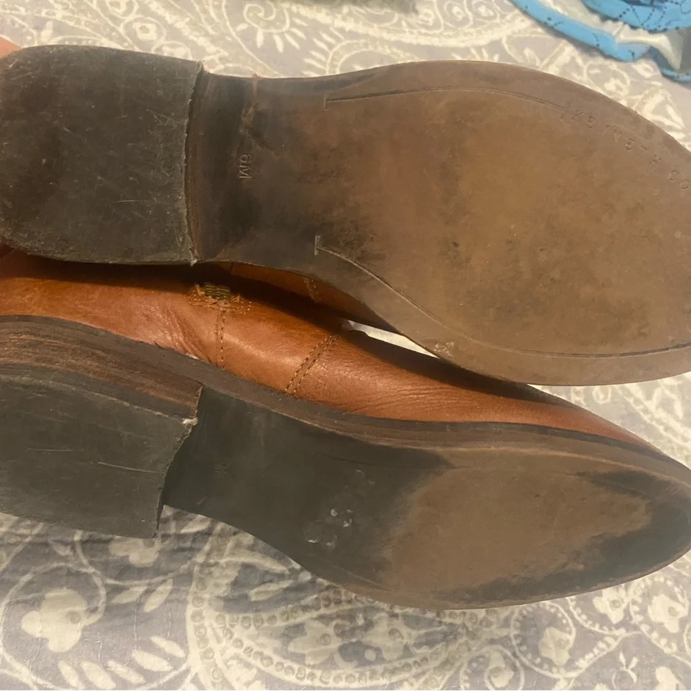 Kenneth Cole NY Marcy Cognac Leather Ankle Booties size 6 comfortable zippered - Picture 6 of 7